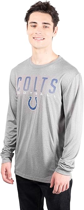 Ultra Game NFL Indianapolis Colts Mens Active Quick Dry Long Sleeve T-Shirt|Indianapolis Colts - UltraGameShop