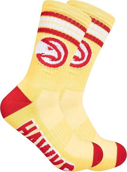 Ultra Game NBA Official Men’s Athletic Cushioned Secure Fit Team Crew Socks - 3 Pack - Unisex, Atlanta Hawks, Assorted, M6-12|Atlanta Hawks