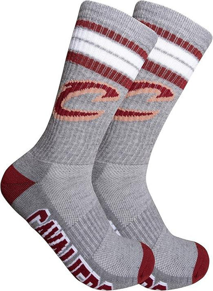 Ultra Game NBA Official Men’s Athletic Cushioned Secure Fit Team Crew Socks - 3 Pack - Unisex, Cleveland Cavaliers, Assorted, M6-12|Cleveland Cavaliers