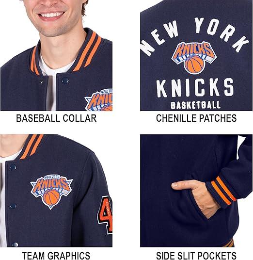 Ultra Game Men's New York Knicks Game Time Varsity Jacket|New York Knicks - UltraGameShop