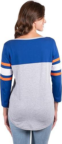 Ultra Game New York Knicks Women's Standard T Raglan Baseball 3/4 Long Sleeve Tee Shirt|New York Knicks - UltraGameShop