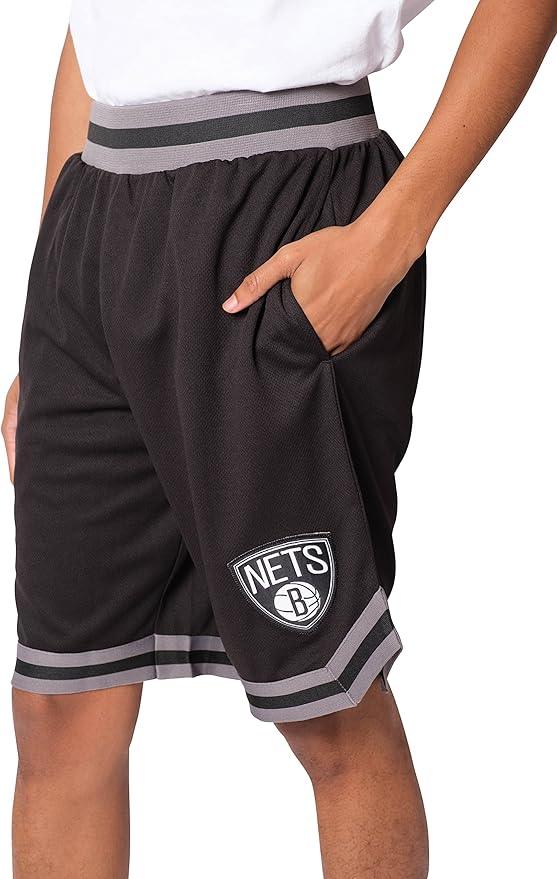 Ultra Game NBA Brooklyn Nets Men's Active Knit Basketball Training Shorts|Brooklyn Nets - UltraGameShop