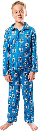 Ultra Game NBA Official Youth 2-Piece Super Soft Button Down Pajamas Set, Dallas Mavericks, Boys Sizes|Dallas Mavericks