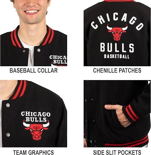 Ultra Game Men's Chicago Bulls Game Time Varsity Jacket|Chicago Bulls - UltraGameShop