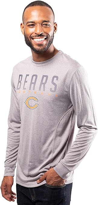 Ultra Game NFL Chicago Bears Mens Active Quick Dry Long Sleeve T-Shirt|Chicago Bears - UltraGameShop