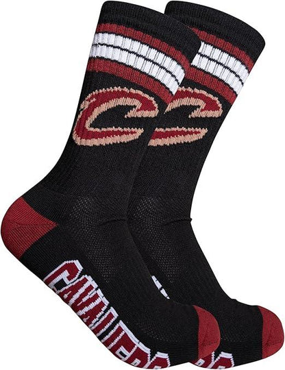 Ultra Game NBA Official Men’s Athletic Cushioned Secure Fit Team Crew Socks - 3 Pack - Unisex, Cleveland Cavaliers, Assorted, M6-12|Cleveland Cavaliers