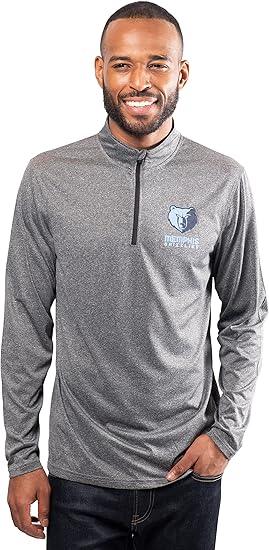 Ultra Game NBA Memphis Grizzlies Men's Quarter Zip Long Sleeve Pullover T-Shirt|Memphis Grizzlies - UltraGameShop