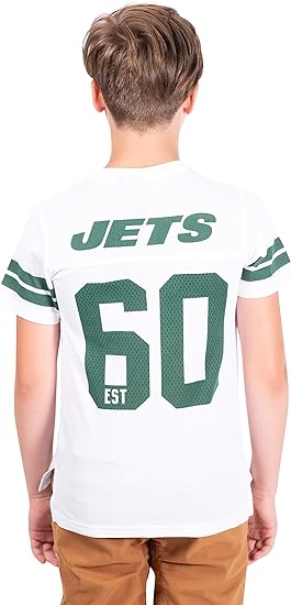 Ultra Game NFL New York Jets Youth Soft Mesh Vintage Jersey T-Shirt|New York Jets