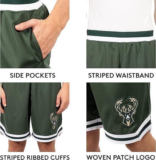 Ultra Game NBA Milwaukee Bucks Official Men's Supreme Active Basketball Training Shorts|Milwaukee Bucks - UltraGameShop