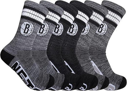 Ultra Game NBA Brooklyn Nets Boys Athletic Cushioned Secure Fit Team Crew Socks|Brooklyn Nets - UltraGameShop