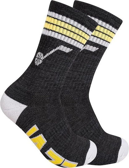 Ultra Game NBA Official Youth Athletic Cushioned Secure Fit Team Crew Socks, Utah Jazz, Assorted, Y9-11|Utah Jazz