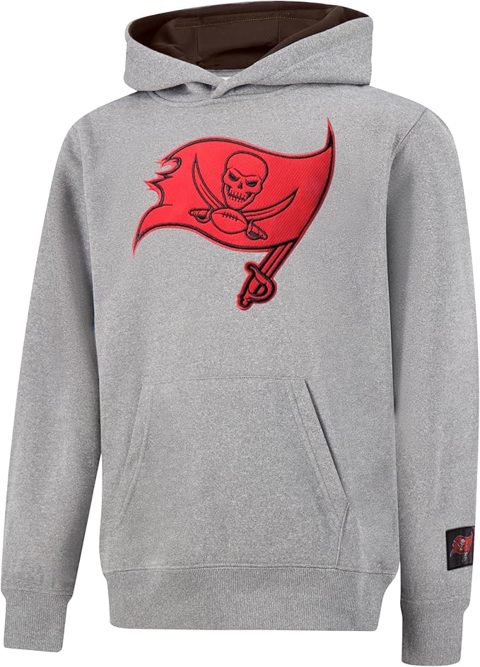 Ultra Game NFL Official Youth Super Soft Hoodie Sweatshirt Pullover - Warm Polyester Blend|Tampa Bay Buccaneers