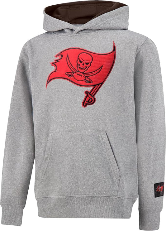 Ultra Game NFL Official Youth Super Soft Hoodie Sweatshirt Pullover - Warm Polyester Blend|Tampa Bay Buccaneers