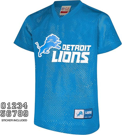 Ultra Game NFL Official Youth Uniform Set - Includes Super Soft Jersey, Pants, Iron on Numbers & Team Sticker Set, Detroit Lions, Team Color|Detroit Lions