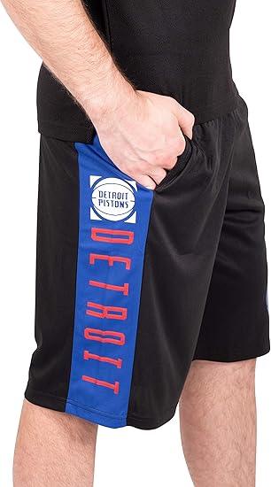 Ultra Game NBA Detroit Pistons Men's Active Soft Workout Basketball Training Shorts|Detroit Pistons - UltraGameShop