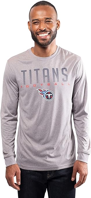 Ultra Game NFL Tennessee Titans Mens Active Quick Dry Long Sleeve T-Shirt|Tennessee Titans - UltraGameShop