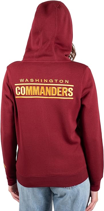 Ultra Game NFL Washington Commanders Womens Full Zip Soft Marl Knit Hoodie Sweatshirt Jacket|Washington Commanders