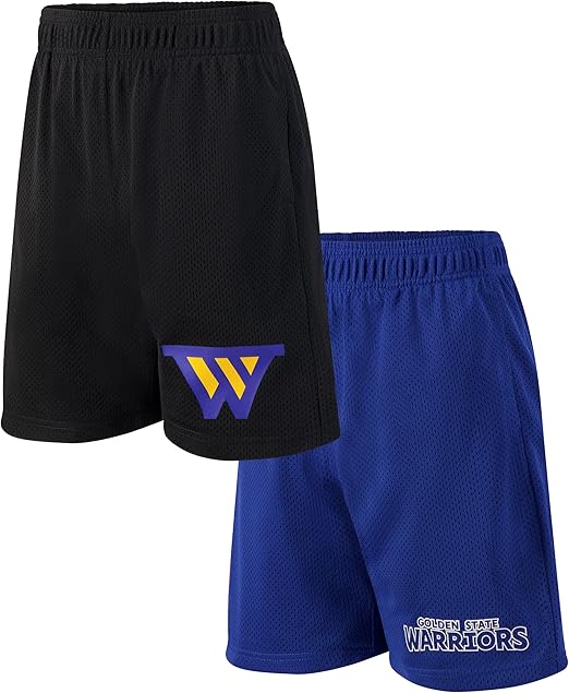 Ultra Game NBA Youth's Official Super Soft 2 Pack T-basketabll Shorts Set, Golden State Warriors, Assorted|Golden State Warriors