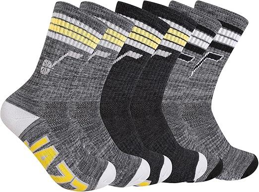 Ultra Game NBA Official Youth Athletic Cushioned Secure Fit Team Crew Socks, Utah Jazz, Assorted, Y9-11|Utah Jazz