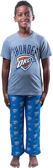 Ultra Game NBA Oklahoma City Thunder Boys 2 Piece Tee Shirt & Lounge Pants Pajama Set| Oklahoma City Thunder - UltraGameShop