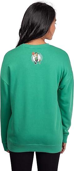 Ultra Game NBA Women's Boston Celtics Extra Soft Fleece Distressed Oversized Pullover Sweatshirt | Boston Celtics - UltraGameShop