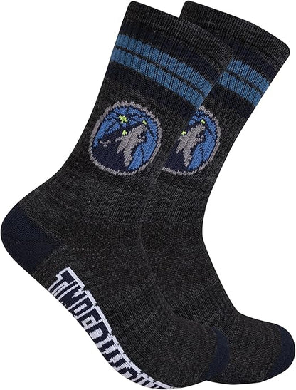 Ultra Game NBA Official Youth Athletic Cushioned Secure Fit Team Crew Socks, Minnesota Timberwolves, Assorted, Y9-11|Minnesota Timberwolves