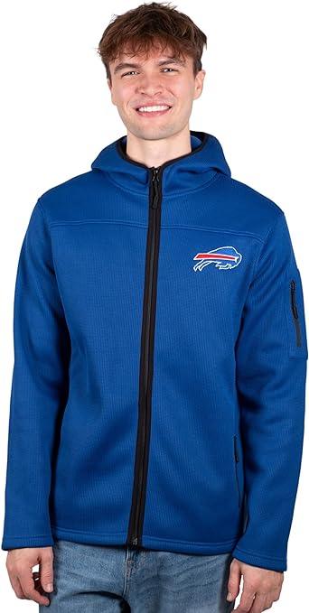 Ultra Game NFL Buffalo Bills Mens Standard Extra Soft Fleece Full Zip Hoodie Sweatshirt Jacket|Buffalo Bills - UltraGameShop