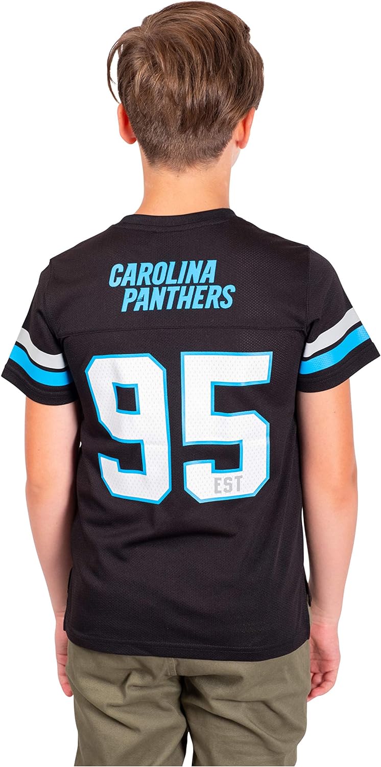 Ultra Game NFL Carolina Panthers Youth Soft Mesh Vintage Jersey T-Shirt|Carolina Panthers