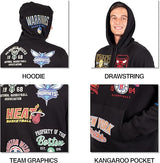 Ultra Game NBA Official MenÄôs Soft Fleece Pullover Hoodie Sweatshirt - Unisex, Multi-Team, Black|Multi-Team