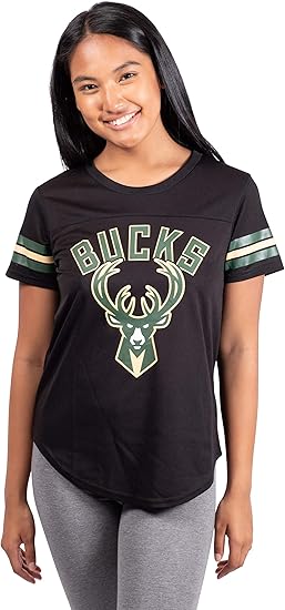 Ultra Game NBA Women's Milwaukee Bucks Soft Mesh T-Shirt | Milwaukee Bucks - UltraGameShop
