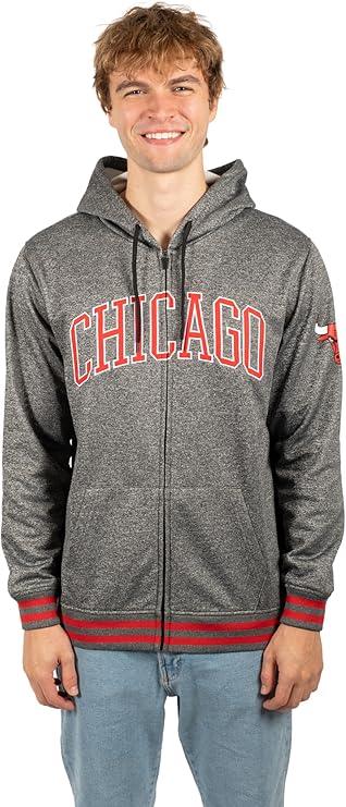 Ultra Game NBA Chicago Bulls Men's MVP Super Soft Full Zip Hoodie Sweatshirt|Chicago Bulls - UltraGameShop