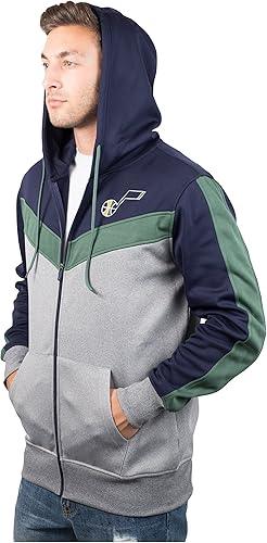 Ultra Game NBA Utah Jazz Men's Contrast Back Cut Full Zip Hoodie Sweatshirt|Utah Jazz - UltraGameShop