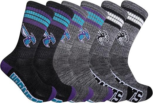 Ultra Game NBA Charlotte Hornets Boys Athletic Cushioned Secure Fit Team Crew Socks|Charlotte Hornets - UltraGameShop