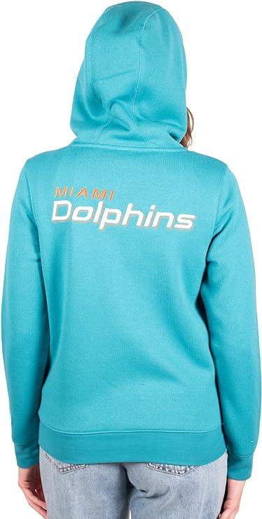 Ultra Game NFL Miami Dolphins Womens Full Zip Soft Marl Knit Hoodie Sweatshirt Jacket|Miami Dolphins - UltraGameShop