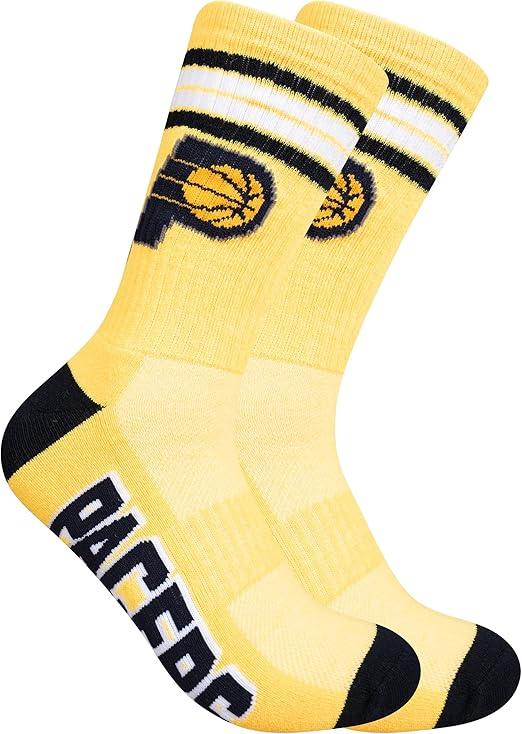 Ultra Game NBA Official Men’s Athletic Cushioned Secure Fit Team Crew Socks - 3 Pack - Unisex, Indiana Pacers, Assorted, M6-12|Indiana Pacers