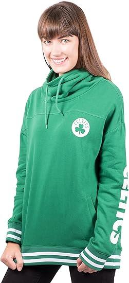 Ultra Game NBA Women's Boston Celtics Super Soft Pullover Hoodie Funnel Sweatshirt | Boston Celtics - UltraGameShop