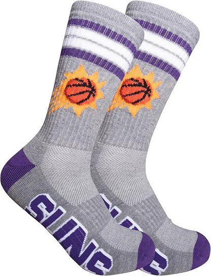 Ultra Game NBA Official Men’s Athletic Cushioned Secure Fit Team Crew Socks - 3 Pack - Unisex, Phoenix Suns, Assorted, M6-12|Phoenix Suns