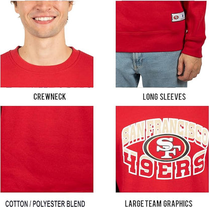 Ultra Game NFL San Francisco 49ers Mens Super Soft Ultimate Crew Neck Sweatshirt|San Francisco 49ers - UltraGameShop