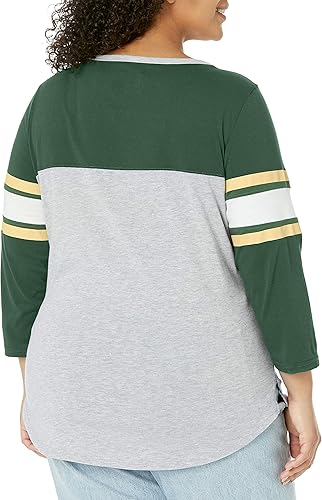 Ultra Game Milwaukee Bucks Women's Standard T Raglan Baseball 3/4 Long Sleeve Tee Shirt|Milwaukee Bucks - UltraGameShop