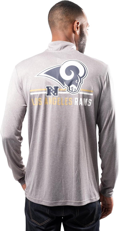 Ultra Game NFL Los Angeles Rams Mens Super Soft Quarter Zip Long Sleeve T-Shirt|Los Angeles Rams - UltraGameShop