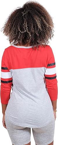 Ultra Game Chicago Bulls Women's Standard T Raglan Baseball 3/4 Long Sleeve Tee Shirt|Chicago Bulls - UltraGameShop