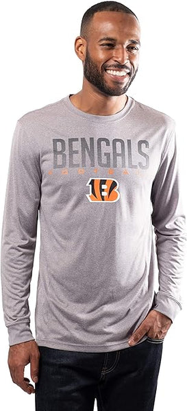 Ultra Game NFL Cincinnati Bengals Mens Active Quick Dry Long Sleeve T-Shirt|Cincinnati Bengals
