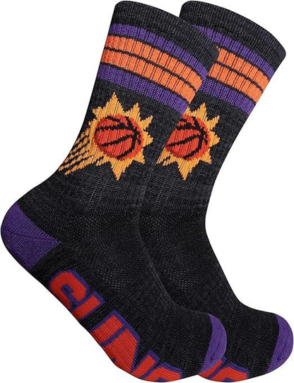 Ultra Game NBA Official Youth Athletic Cushioned Secure Fit Team Crew Socks, Phoenix Suns, Assorted, Y9-11|Phoenix Suns