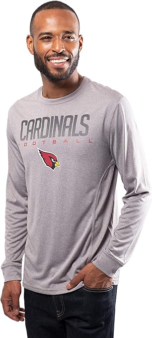 Ultra Game NFL Arizona Cardinals Mens Active Quick Dry Long Sleeve T-Shirt|Arizona Cardinals - UltraGameShop