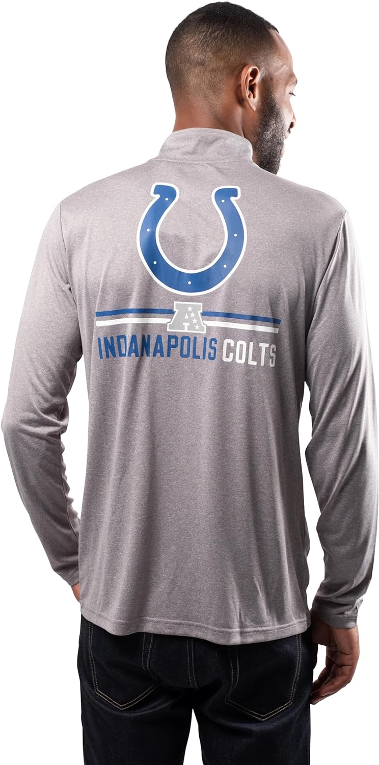 Ultra Game NFL Indianapolis Colts Mens Super Soft Quarter Zip Long Sleeve T-Shirt|Indianapolis Colts - UltraGameShop