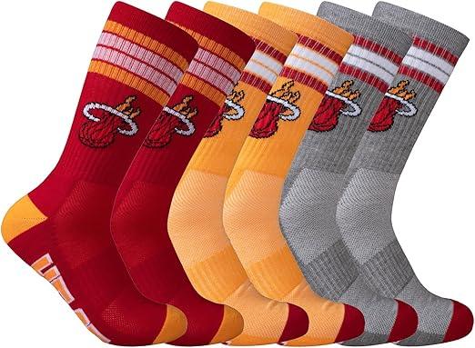 Ultra Game NBA Miami Heat Boys Athletic Cushioned Secure Fit Team Crew Socks|Miami Heat - UltraGameShop