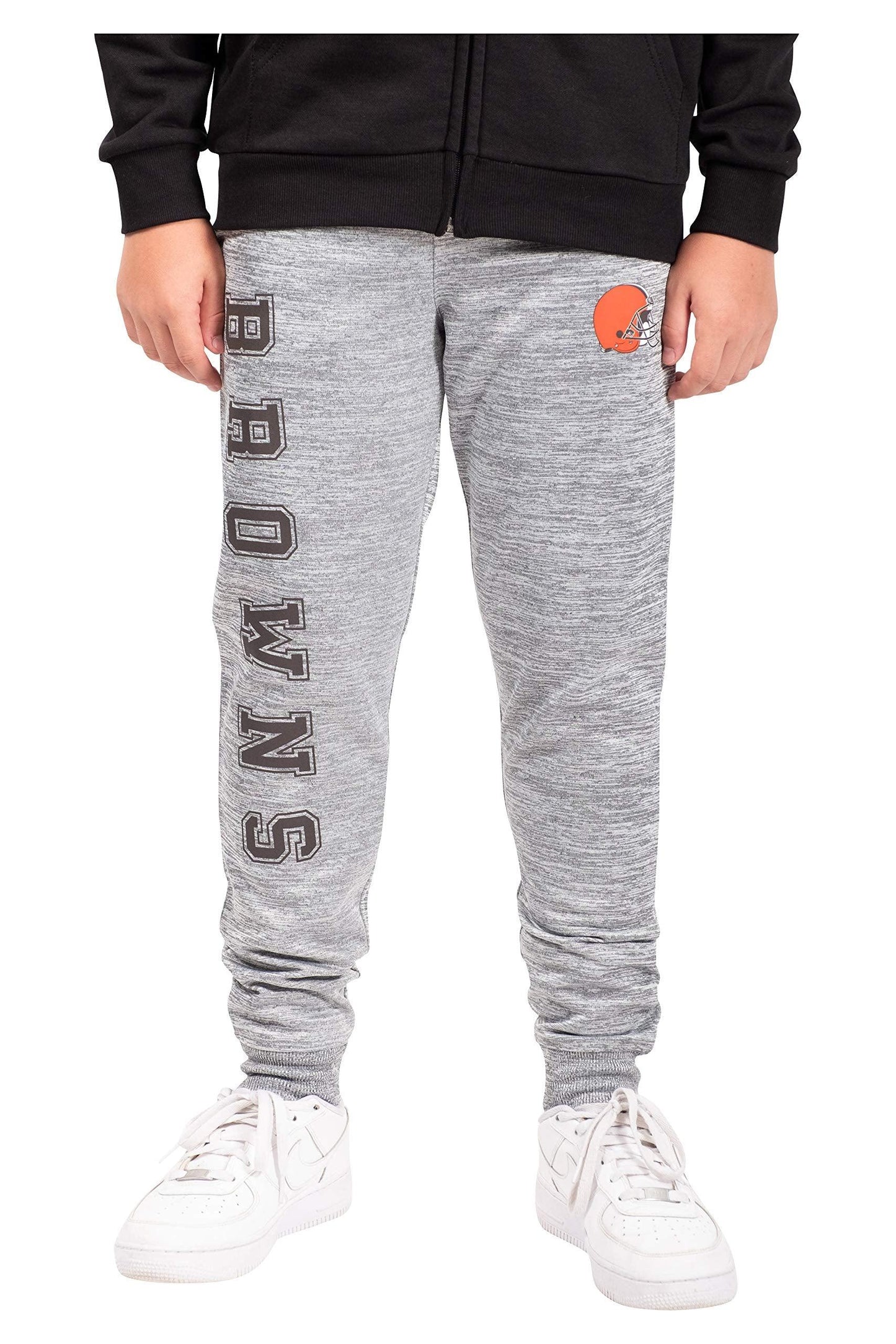 Ultra Game NFL Cleveland Browns Youth High Performance Moisture Wicking Fleece Jogger Sweatpants|Cleveland Browns - UltraGameShop