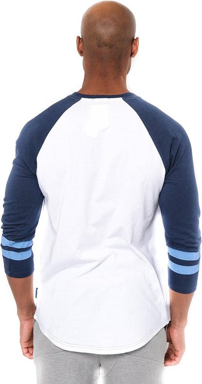 Ultra Game NFL Mens Super Soft Raglan Baseball Long Sleeve T-Shirt| Tennessee Titans - UltraGameShop