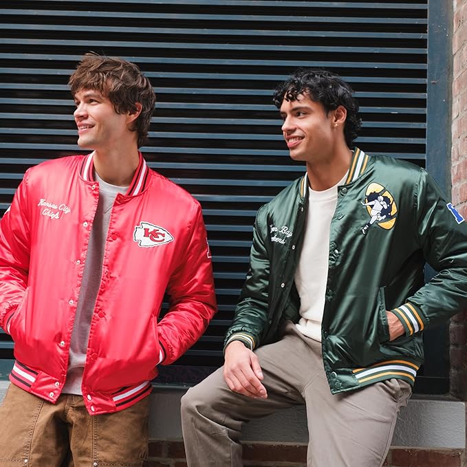 Ultra Game Adults NFL Official Supreme Satin Jacket|Kansas City Chiefs