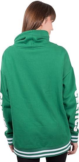 Ultra Game NBA Women's Boston Celtics Super Soft Pullover Hoodie Funnel Sweatshirt | Boston Celtics - UltraGameShop